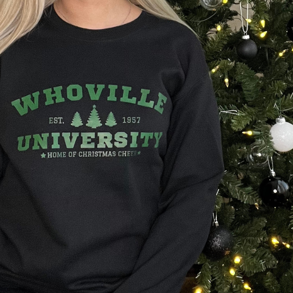 Whoville University Crewneck - Black - Sophie V. Designs