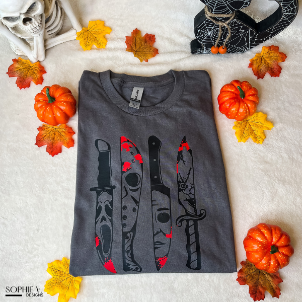 Horror Movie Knives Tee - Charcoal