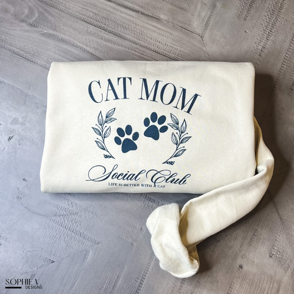 Cat Mom Social Club Crewneck - Sand