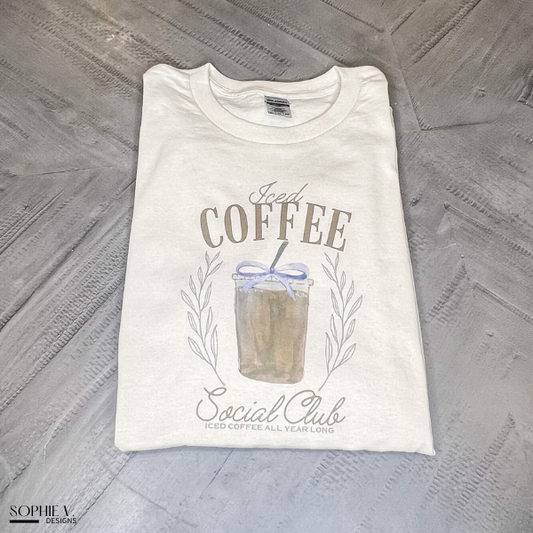 Iced Coffee Social Club Tee - Sand