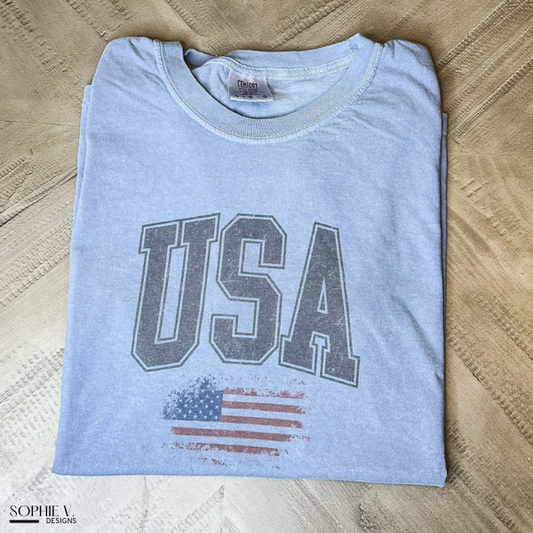 USA Tee - Blue Jean