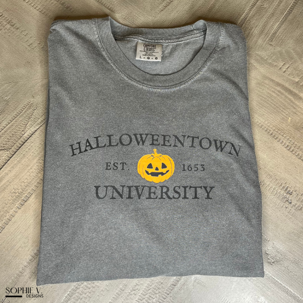 Halloweentown University Comfort Color Tee - Pepper w/ Black