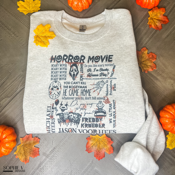 Horror Movie Crewneck - Ash