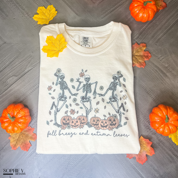 Fall Breeze and Autumn Leaves Tee - Ivory