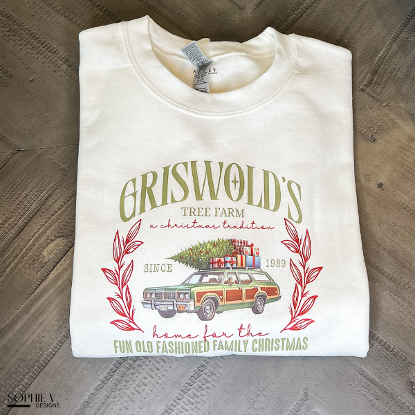 Griswold's Tree Farm Crewneck - White