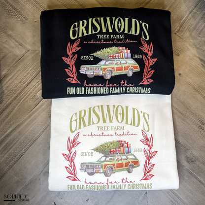 Griswold's Tree Farm Crewneck - White