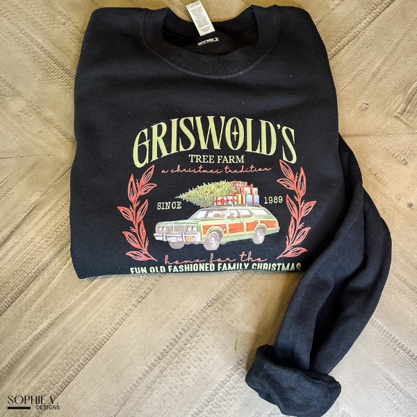 Griswold's Tree Farm Crewneck - Black