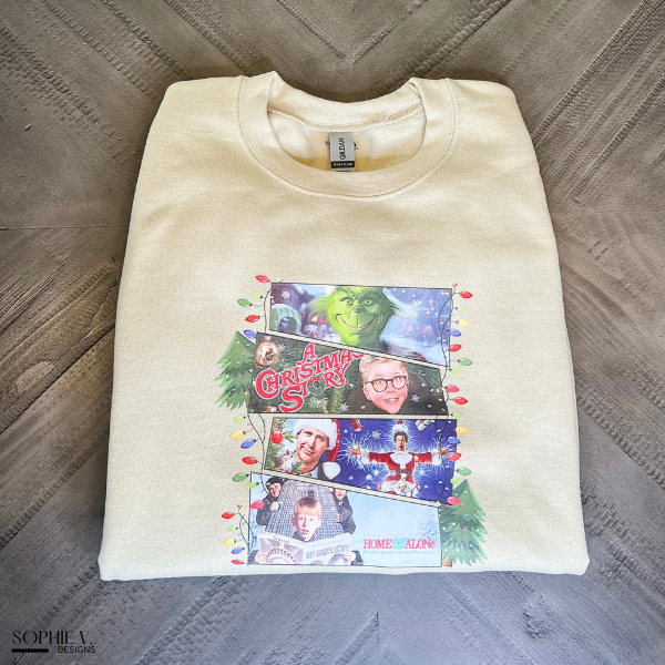 Christmas Movies Crewneck - Sand