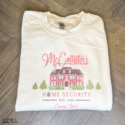 McCallister's Home Security Crewneck - White