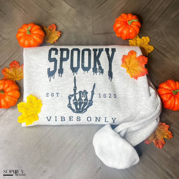 Spooky Vibes Only Crewneck - Ash