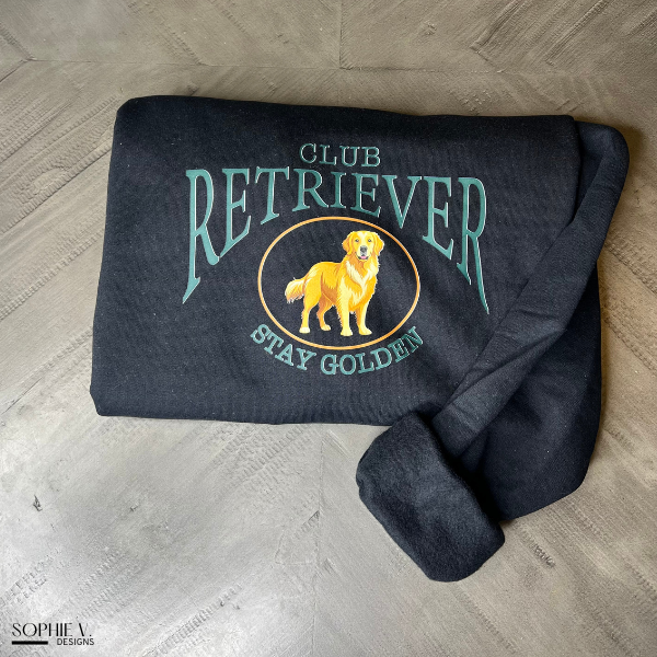 Club Retriever "Stay Golden" Crewneck - Black