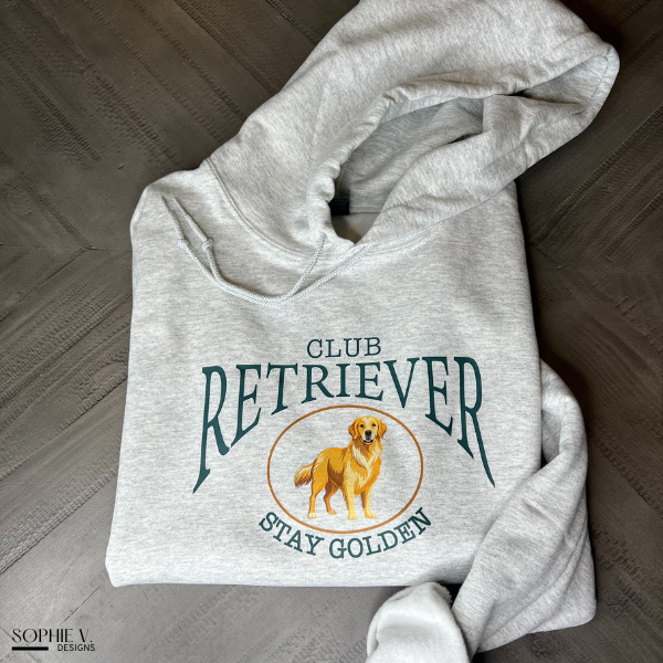 Club Retriever "Stay Golden" Hoodie - Ash