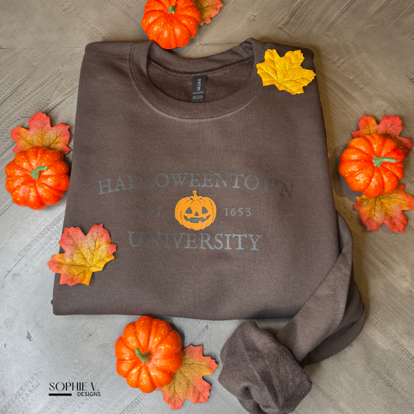 Halloweentown University Crewneck - Dark Chocolate (Black Font)