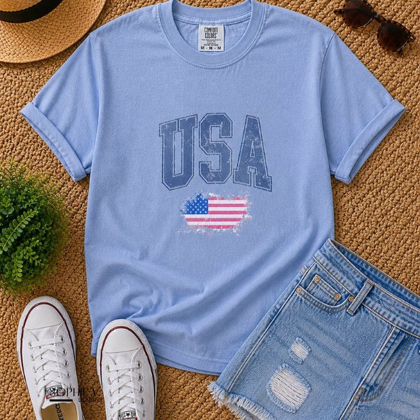 USA Tee - Blue Jean