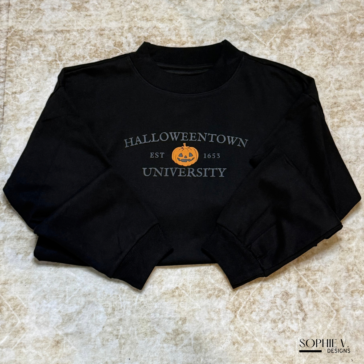 *Preorder* Halloweentown University Mock Neck - Black on Black
