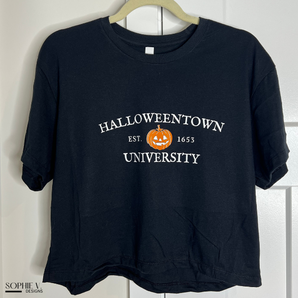 Halloweentown University Crop Tee - Black