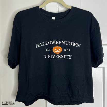 Halloweentown University Crop Tee - Black