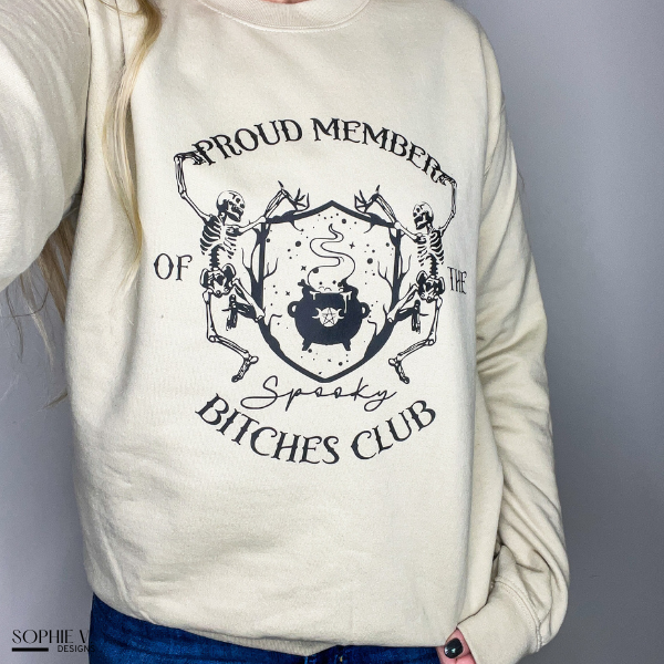 Proud Member of Spooky Bitches Club Crewneck - Sand