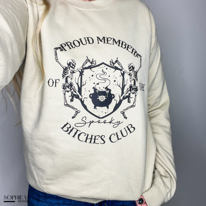 Proud Member of Spooky Bitches Club Crewneck - Sand