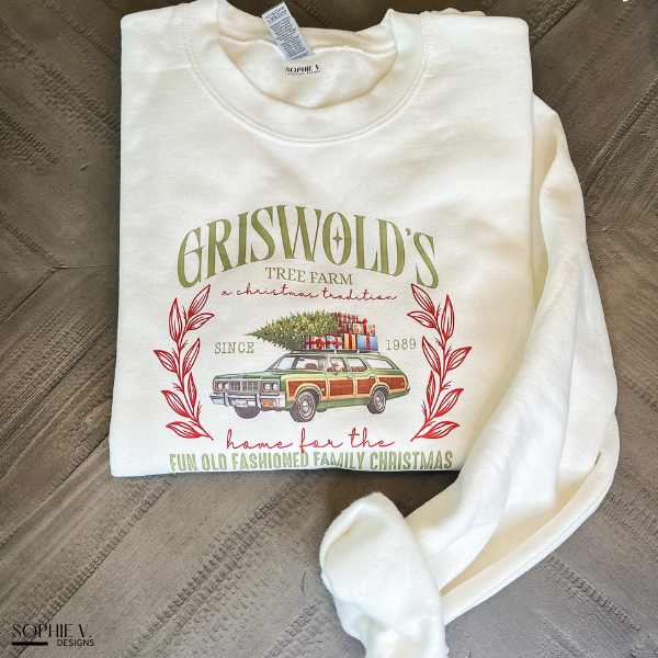 Griswold's Tree Farm Crewneck - White