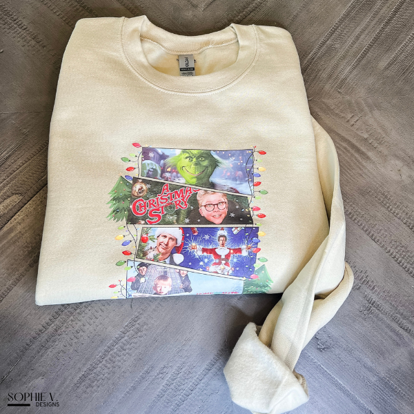 Christmas Movies Crewneck - Sand