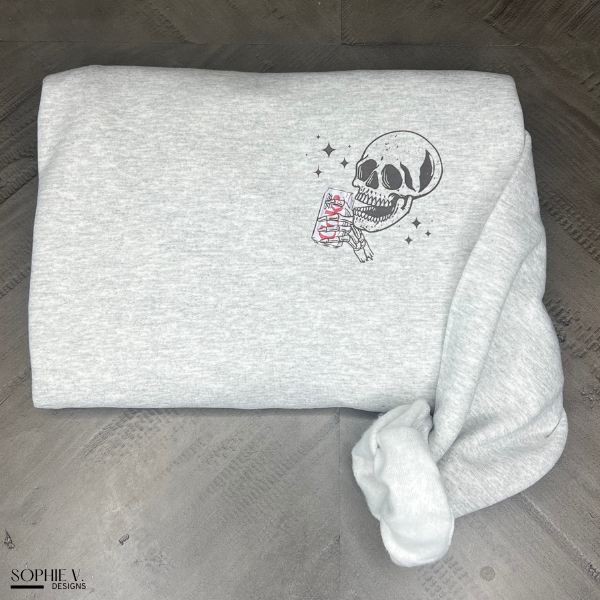 Diet Coke Skull Crewneck - Ash