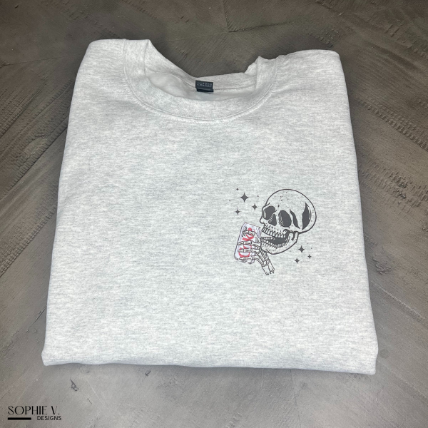 Diet Coke Skull Crewneck - Ash