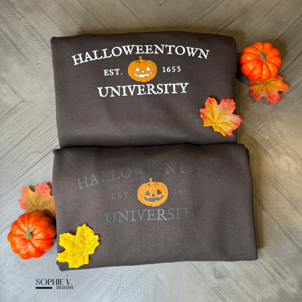 Halloweentown University Crewneck - Dark Chocolate (White Font)