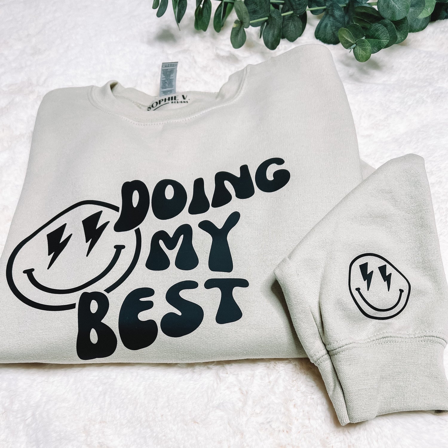 Doing My Best Sand Crewneck - Sophie V. Designs