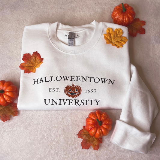 Halloweentown University Crewneck - White - Sophie V. Designs