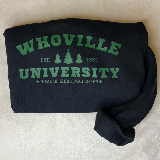 Whoville University Crewneck - Black - Sophie V. Designs