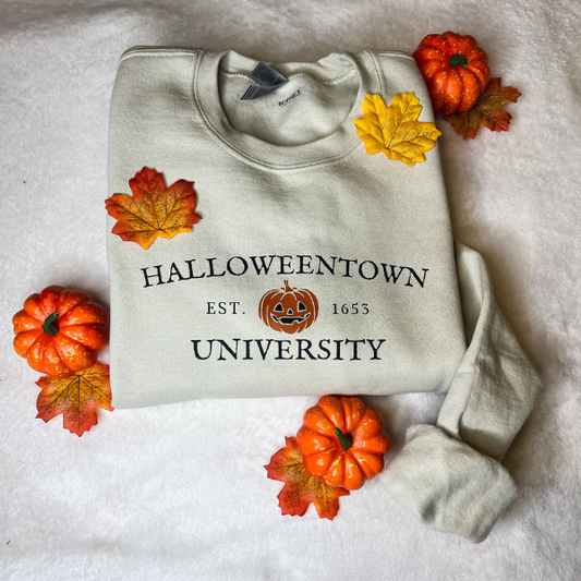 Halloweentown University Crewneck - Sand - Sophie V. Designs