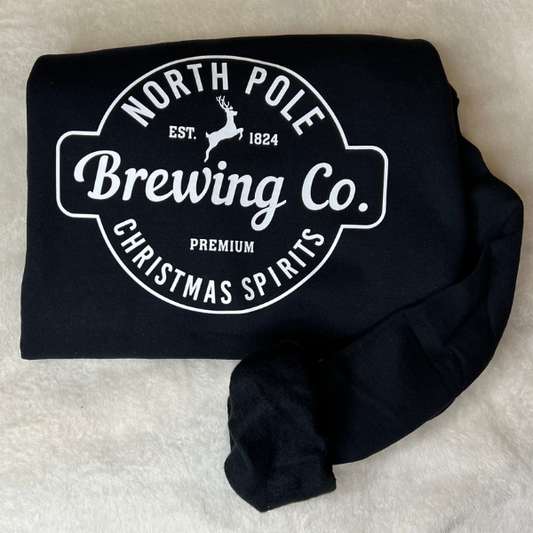 North Pole Brewing Co. Crewneck - Black - Sophie V. Designs