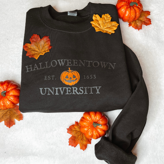 *Limited Edition* Halloweentown University Crewneck - Black on Black - Sophie V. Designs