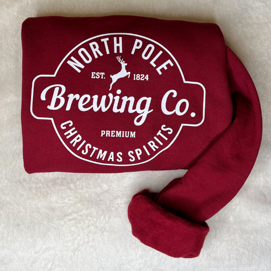 North Pole Brewing Co. Crewneck - Garnet - Sophie V. Designs