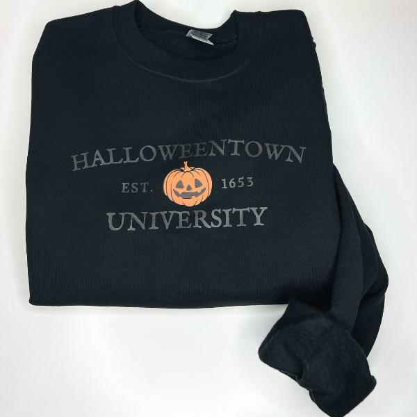 *Limited Edition* Halloweentown University Crewneck - Black on Black - Sophie V. Designs