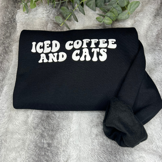 Iced Coffee and Cats Crewneck - Sophie V. Designs