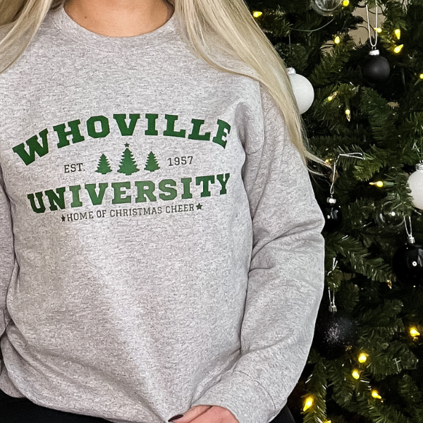 Whoville University Crewneck - Sport Grey - Sophie V. Designs